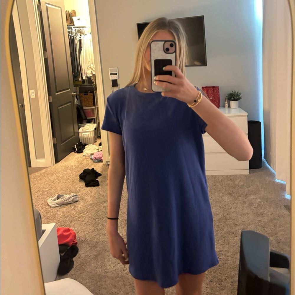 royal blue t-shirt dress
